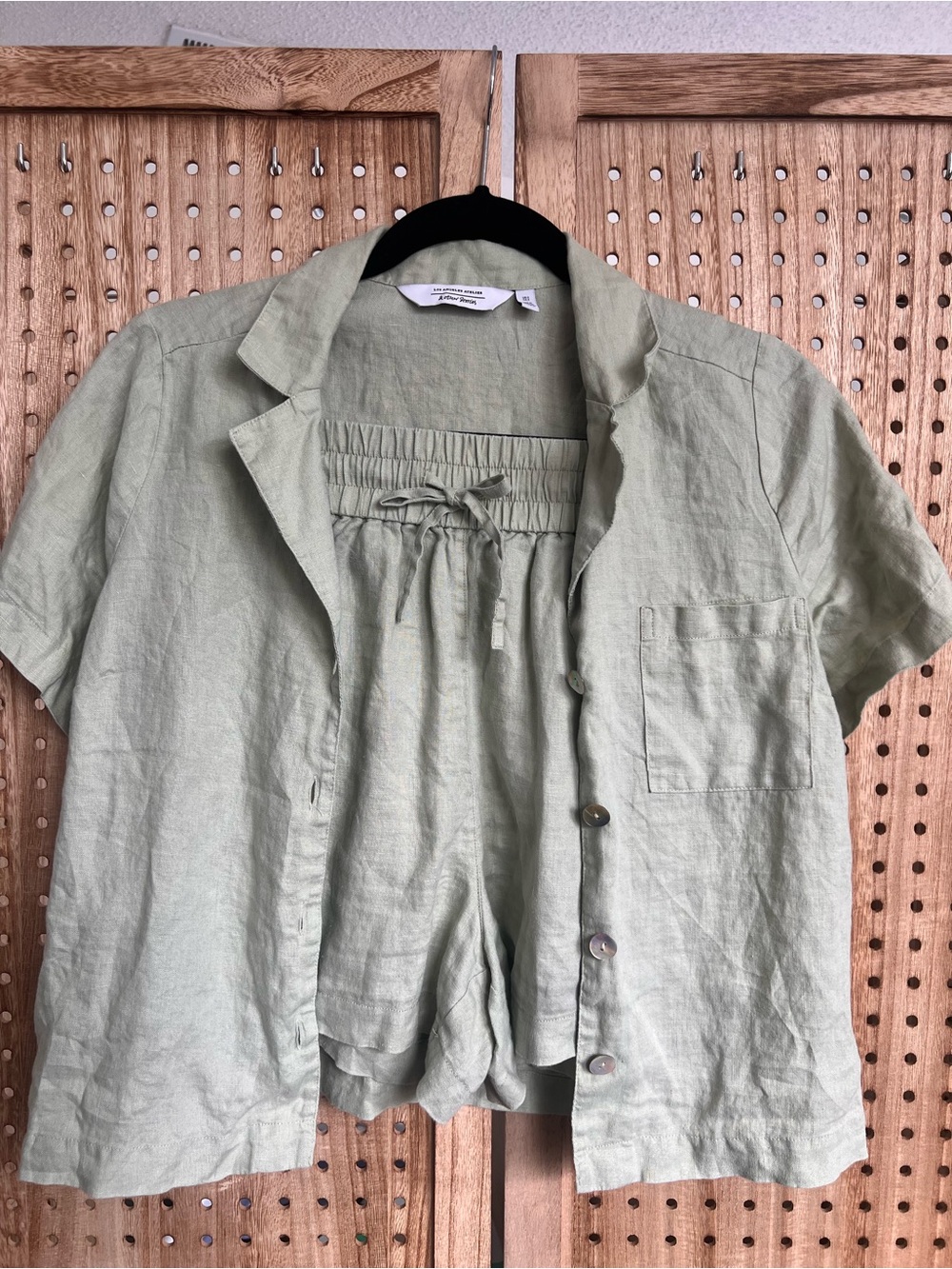 & Other Stories Linen Two-Piece Set - Shirt Size 0 / Shorts Size 2